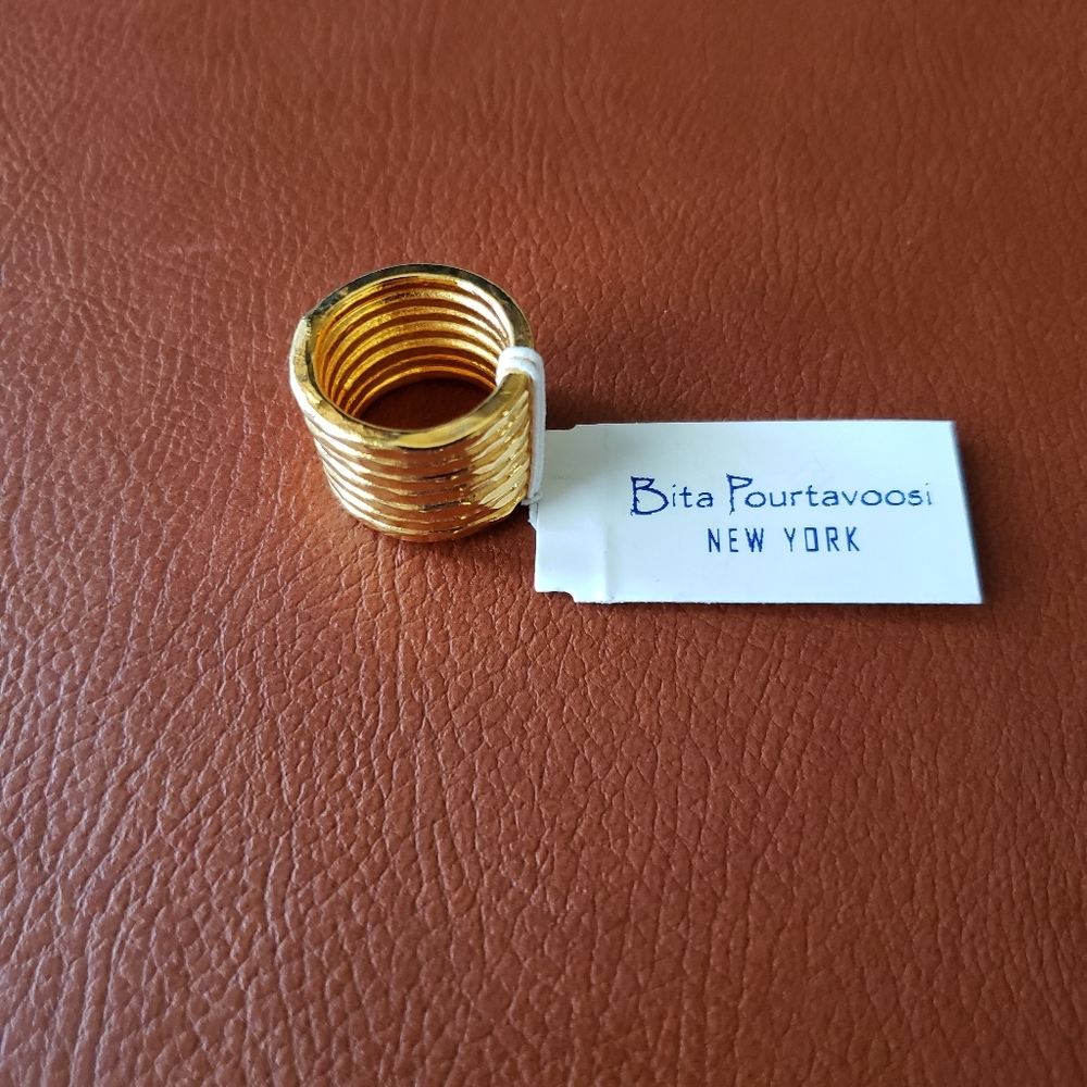 18kt gold plated bonded stack ring